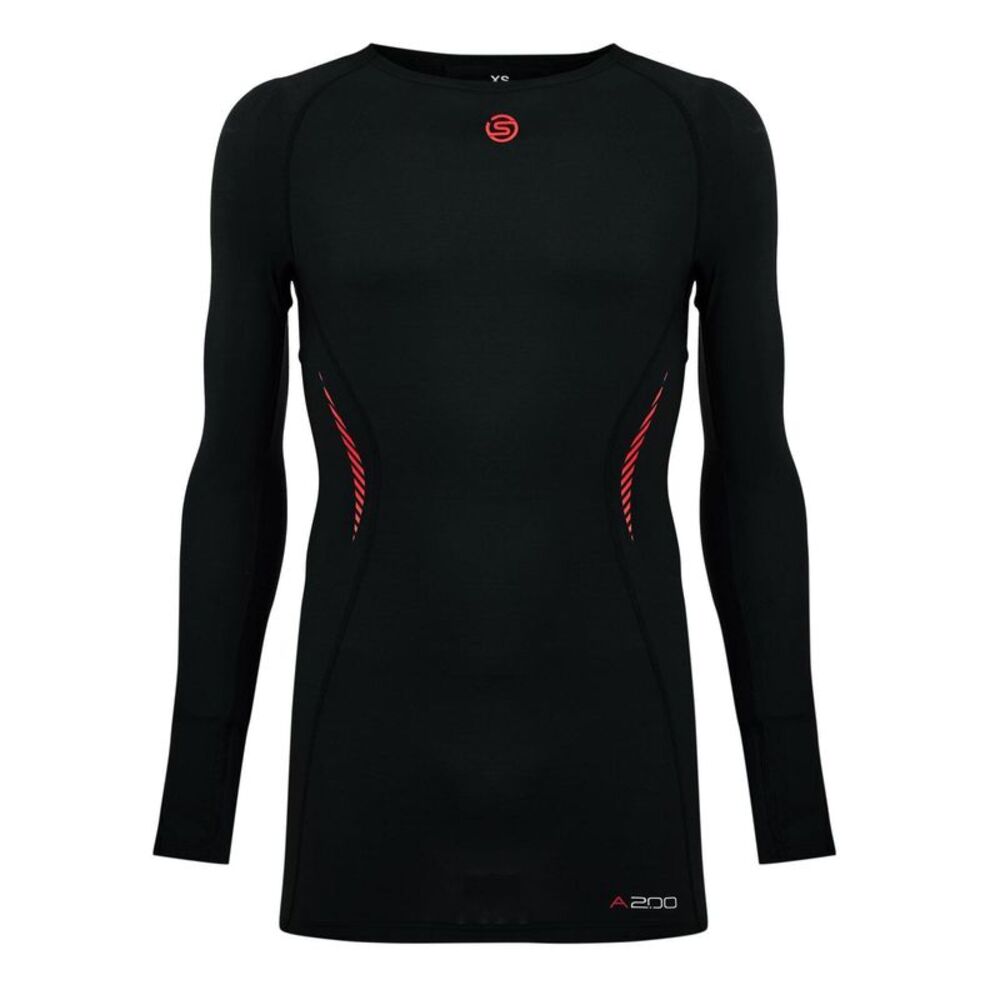 Skins Mens A200 Back Print Compression Shirt / Black